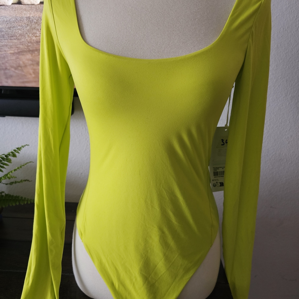 Lululemon Neon Yellow Long Sleeve Bodysuit Brand New.
